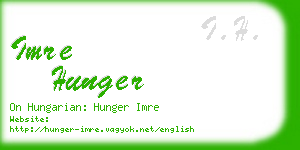 imre hunger business card